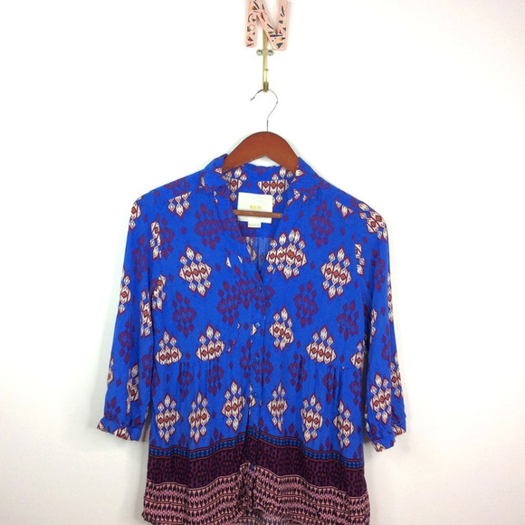 Anthropologie Maeve Woodland Walk Button Down 4P - Picture 3 of 7